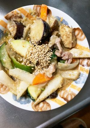 すっきりゴマだれ味豚こま大根青椒肉絲風-レシピのメイン写真