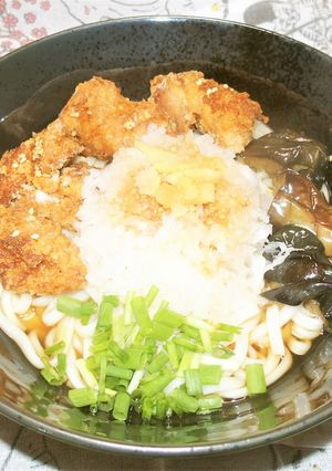 鬼おろし鶏からぶっかけうどん-レシピのメイン写真