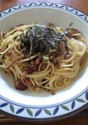納豆となめこのパスタ-レシピのメイン写真