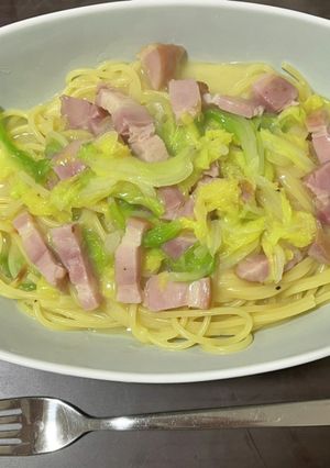 キャベツとベーコンのカルボナーラ-レシピのメイン写真