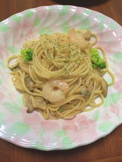 アヒージョの残りで手抜きオイルパスタ-レシピのメイン写真