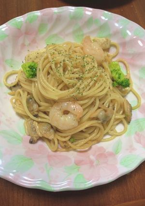 アヒージョの残りで手抜きオイルパスタ-レシピのメイン写真