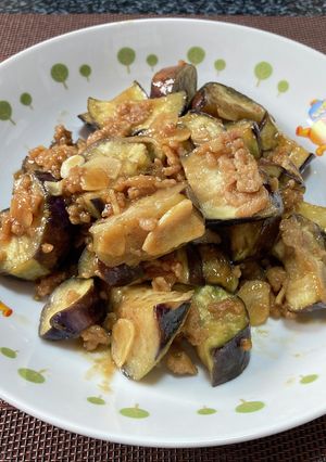 なすとひき肉の味噌だれ醤油煮!(^^)!-レシピのメイン写真