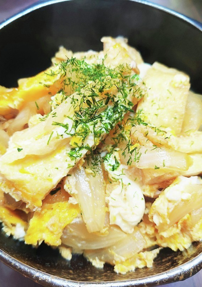 油揚げと玉ねぎの卵とじ-レシピのメイン写真