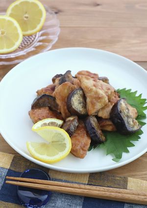 鶏むね肉となすのレモンジンジャーソテー-レシピのメイン写真