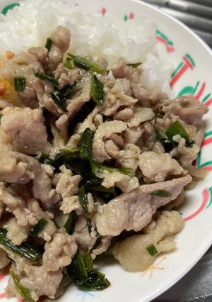 豚肉とニラで簡単丼ぶり♡-レシピのメイン写真