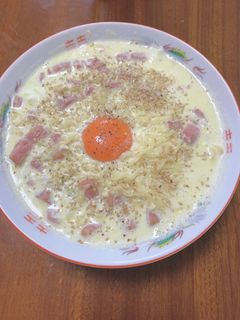 サッポロ一番簡単アレンジ!塩ボナーラ-レシピのメイン写真