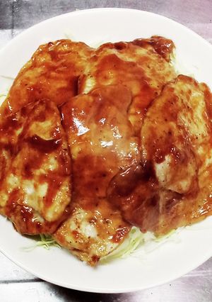 生姜焼き用の豚肉をトンテキ風に(覚書)-レシピのメイン写真
