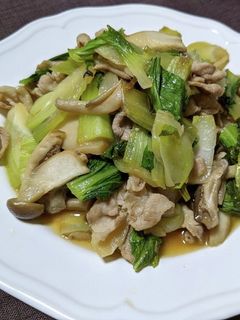 チンゲン菜と豚バラ肉のにんにく炒め-レシピのメイン写真