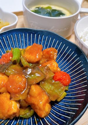 ピーマンとトマトの酢鶏-レシピのメイン写真