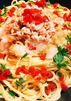 簡単★ツナと大根おろしの梅しそ冷製パスタ-レシピのメイン写真