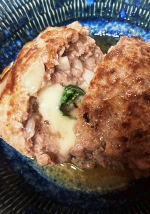 大葉とえのき茸のチーズinハンバーグ-レシピのメイン写真