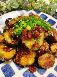 ひき肉入りなすの照り焼き-レシピのメイン写真