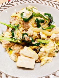 夏のスタミナご飯☆豚肉豆腐の中華卵炒め-レシピのメイン写真