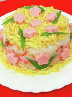 雛祭りに!魚肉ソーセージのお花ちらし寿司-レシピのメイン写真