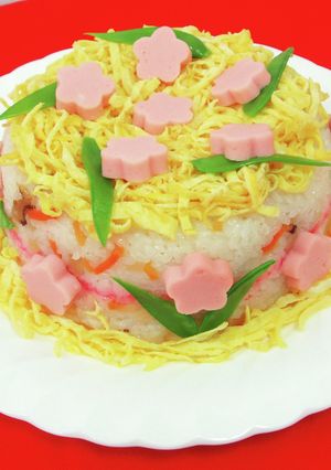 雛祭りに！魚肉ソーセージのお花ちらし寿司-レシピのメイン写真