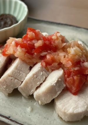 鶏ハムのトマトソースがけ-レシピのメイン写真