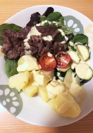 ペイザンヌドレッシングを使った肉サラダ-レシピのメイン写真