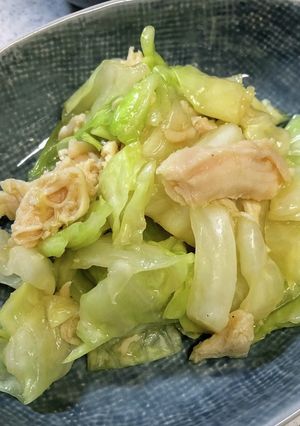 洗い物なし!サラダチキンでキャベツナムル-レシピのメイン写真
