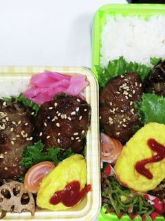 【夫婦弁当232】肉巻き舞茸と金平ごぼう-レシピのメイン写真