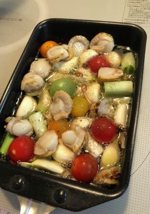卵焼き器で！簡単アヒージョ！-レシピのメイン写真