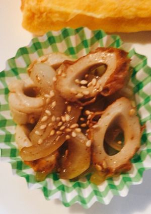 お弁当に玉ねぎと竹輪のバター醤油炒め-レシピのメイン写真