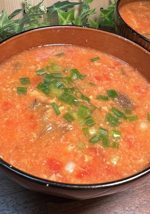 栄養満点☆サバとなすのトマ玉スープ-レシピのメイン写真