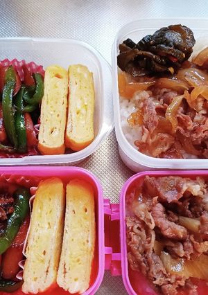旦那、娘弁当(6/28息子はテスト期間)-レシピのメイン写真