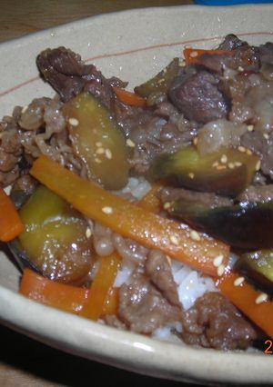 茄子・牛肉の甘辛丼♪-レシピのメイン写真