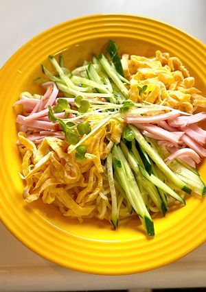 具材の種類が少ない冷やし中華盛り付け-レシピのメイン写真