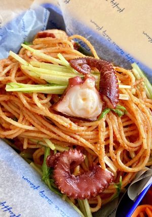 ピリ辛たまらん!蛸と水菜のタントマパスタ-レシピのメイン写真