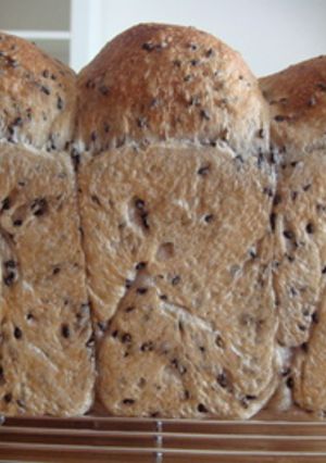 手捏ねで黒ごま食パン　ホシノ天然酵母-レシピのメイン写真