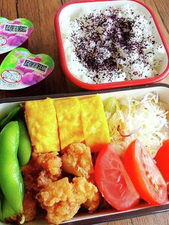 手抜き&時短の自分弁当☆唐揚げ弁当-レシピのメイン写真