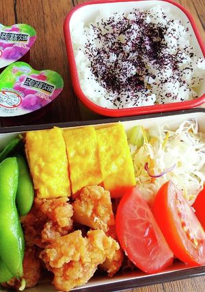 手抜き＆時短の自分弁当☆唐揚げ弁当-レシピのメイン写真