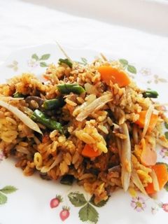 牛肉とごぼうの味噌炊き込みおこわ-レシピのメイン写真