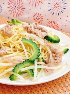 ゴーヤと豚肉の塩焼きそば-レシピのメイン写真
