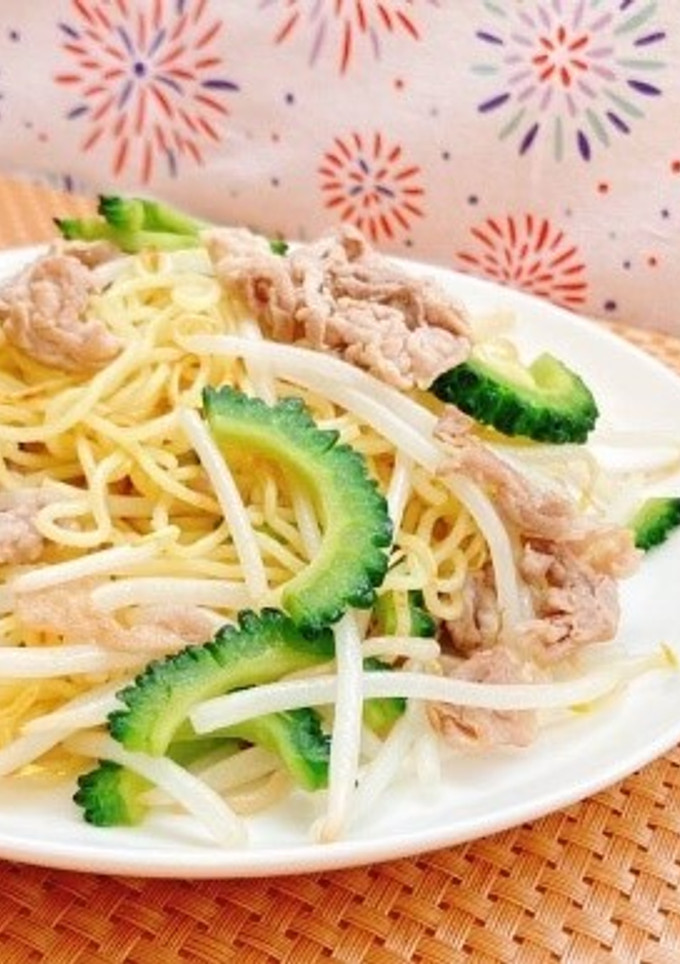 ゴーヤと豚肉の塩焼きそば-レシピのメイン写真