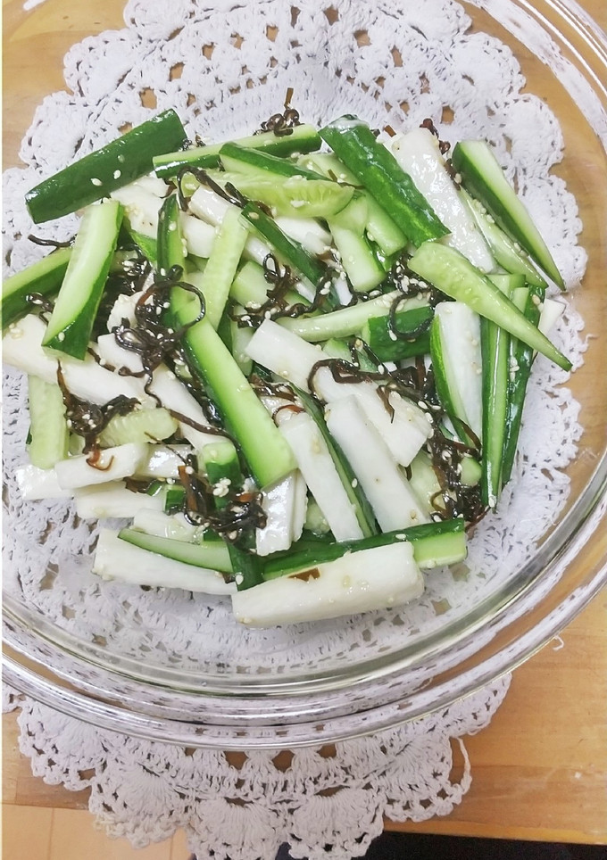 切って和えるだけ！長芋と胡瓜の塩昆布和え-レシピのメイン写真