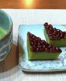 レンジで簡単 抹茶水無月 上新粉と葛粉で