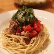 サバ缶で☆サバとトマトの和風冷製パスタ