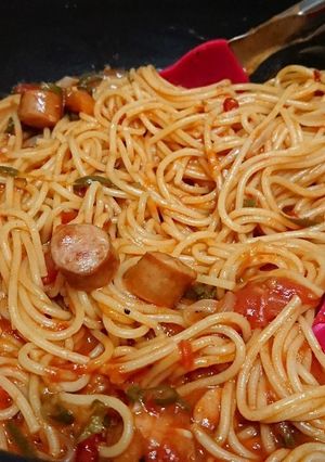 洗い物楽チン！ワンパンナポリタン-レシピのメイン写真