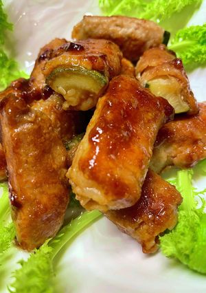 ズッキーニの豚肉巻バーベキュー風味-レシピのメイン写真