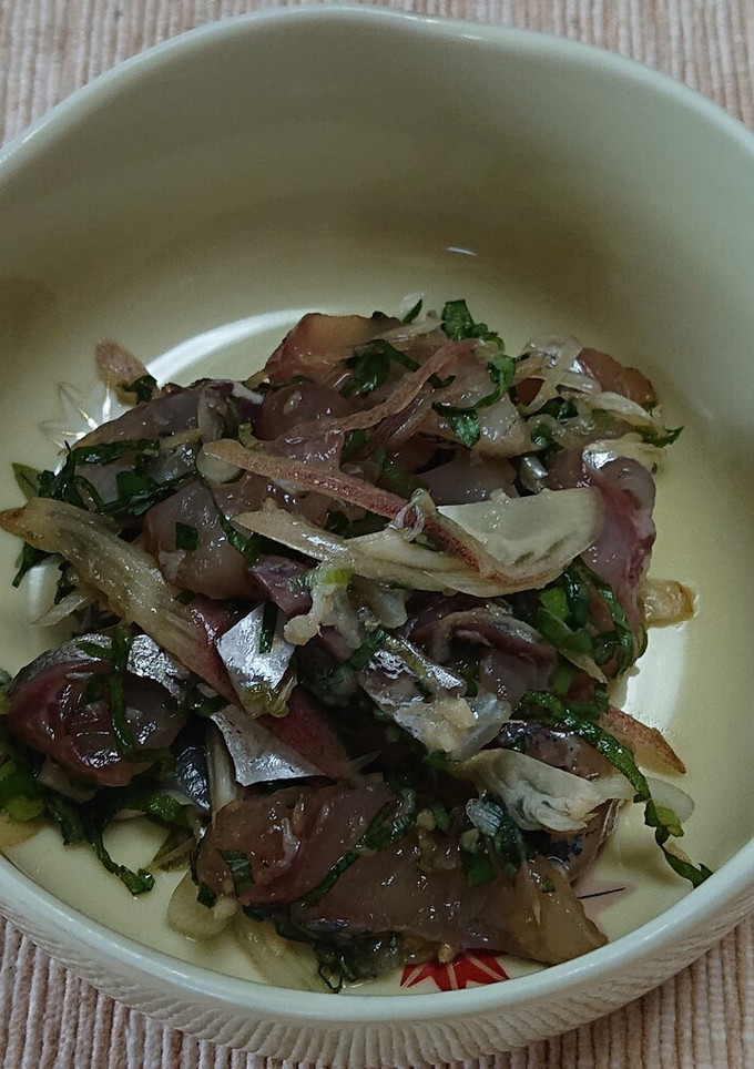 切って和えるだけ、アジの香味野菜和え-レシピのメイン写真