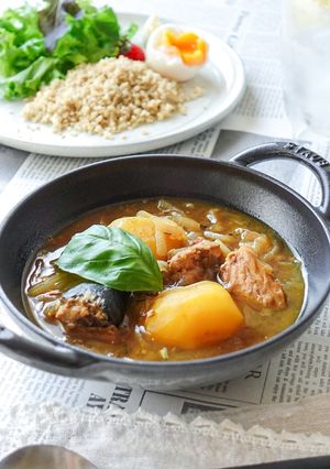 鯖缶とインカのめざめの和風スープカレー-レシピのメイン写真