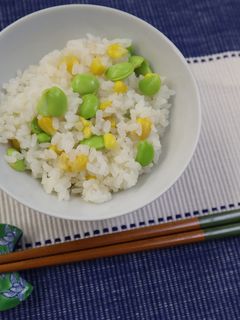とうもろこしと枝豆の炊き込みご飯-レシピのメイン写真
