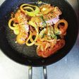 玉ねぎとウインナーケチャップ炒め