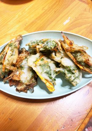 人参の葉っぱと玉ねぎの天ぷら-レシピのメイン写真