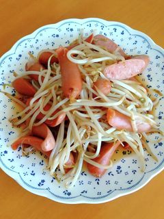 簡単!ウインナーともやしのソース炒め-レシピのメイン写真