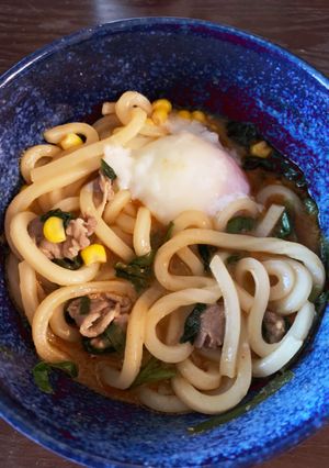 電子レンジでプチっと鍋の坦々うどん-レシピのメイン写真
