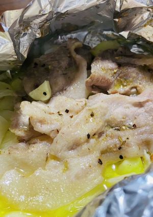 ニンニクと豚肉のホイル焼き-レシピのメイン写真